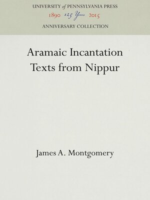 cover image of Aramaic Incantation Texts from Nippur